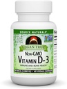 Source Naturals Vegan True, non-GMO-vitamiini D-3, ravintolisä immuuni- ja luuterveyden *, 2000 IU - 60 kapselia