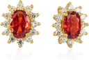 14K keltainen kulta kullattu 925 Sterling hopea punainen Cubic Zirconia korvakorut naisille