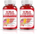 SCOLA Liver Cleanse Detox & Repair Gummies, Liver Support Supplement sisältää maito Thistle uute Silymarin, Voikukka, Chicory Root, Maksan terveys täydentää, 120 kreivi