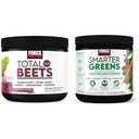 Force Factor Yhteensä Beets Drink Mix Superfood Powder with nitrates tukemaan verenkiertoa, Blood Flow & Smarter Greens Daily Wellness Powder tukea energiaa, immuniteetti & digestion