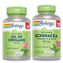 SOLARAY Oil of Oregano Softgels and Echinacea, VIT C & Sinkki Immuuni Support Supplement - Oregano Oil and Echinacea Capsules w/Vitavan C 500mg Plus Bioflavonoidit, Vegan, 60 päivän takuu, 120ct/180ct