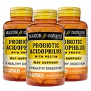 MASON NATURAL Probiotic Acidophilus, 150 päivän tarjonta, tukee säännöllisyyttä ja normaalia digestiota Pektiini & kalsium, 100 kapselia (paketti 3)