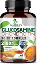 Glukosamiini Chondroitin MSM 2100mg Complex - Joint Support Supplement for Joint Mobility & Comfort For Men and Women with Turmeric & Boswellia, Triple Strength Glukosamiini täydentää - 60 kapselia