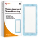 Carbou Super Absorbend Wound pukeutuminen Pads 4"x 8", 10 Yksilöllinen Pack, Non Adhesive Absorbent Bandages for Haavanhoito, Soft Erittäin Absorbent Dressing, Non Stick Gauze Pads for Wounds