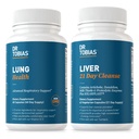 Tobias Lung Health & Liver 21 Day Cleanse for Lung and Liver Cleanse & Detox with C-vitamiini, Butterbur, Quercetin, Solarplasti, Artisokka, Milk Thistle
