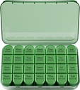 Odaro Viikoittain pilleri Organizer 4 Kertaa päivässä, Päivittäinen pillerilaatikko 7 Päivä, Suuri Matka pilleri tapauksessa 28 Osasto Hold Medicine, Vitamiini ja täydentää - Täysi Olive