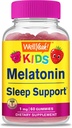 WellYeah Kids Melatoniini Gummies 1 mg - Drug-Free Sleep Aid Gummy Supplement, Sleep Support for Kids - Gluteeniton, Liivate, Ei GMO, Kasvissyöjä - Natural Sourced Flavor - 60 Gummies