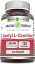 Amazing Formula Acetyl L-karnitiini Supplement ... 1000 Mg per tarjoilu... 120 Tabletit Supplement ...