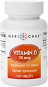 GeriCare D-vitamiini 25 mcg tabletit, edistää terveet luut ja immuuni tuki, ravintolisä, 100 luku (Pack of 1)
