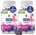 SUNNY SAM Iron Gummies lapsille ja aikuisille - Rauta vitamiinit C-vitamiinia, 10 mg per tarjoilu - Puruhedelmä Gummy immuuni tukea Red Blood Cell tuotanto
