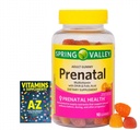 Spring Valley aikuisten Gummy prenataalinen monivitamiini DHA & Foolihappo, luonnon hedelmän makuja, 90 Gummy + Parempi opas vitamiineja täydentää