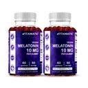 Vitamatic Melatoniini 10 mg Kasvissyöjä Gummies ...ei-luontotyyppi...60 Gummie per pullo... 2-pakkaus (yhteensä 120 vegaaniakut)