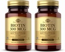 Solgar Biotin 300 mikrog - 100 tablettia, 2 tabletin pakkaus - Tukee tervettä ihoa, kynsiä ja hiuksia - ei-muuntogeenisiä organismeja, kasviksia, gluteeniton, maitotuotteeton, Kosher - 200 tarjoilua