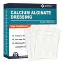 Calcium Alginate Wound Dressing Pads, 4' x 4' Patchs [10 Individual Pack], High Absorbency Dressing, Soft Haavojen hoito tuotteet, Mukava & Hellävarainen ja Non Stick Gauze Pads for Haavanhoito
