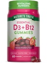 Nature's Truth D3- ja B12-vitamiinit Gummies for Aikuinen 60 Count ...