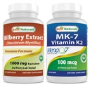 Best Naturals Mustikkauute 1000 mg & MK-7 K2-vitamiini 100 mikrog
