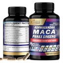 Organic Cadane Maca Root, Ashwagandha, Panax Ginseng Supplement - 90 kapselia 3 kuukautta Sarviapila, Tongkat Ali & More - Tuki energiantuotanto ja immuniteetti