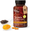 Plant Therapy Turmeric Black Pepper Supplement Kapselit valmistettu Yhdysvalloissa 4 kuukauden tarjonta Tukia Joint ja lihasten terveys täydentää naisten ja miesten 120 kasvissyöjän kapseli