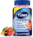 TUMS Gummy Bites Ruokavalion täydentää ajoittain närästyksen lievittämiseen, vatsavaivat ja happo ruoansulatushäiriöt, valikoituja hedelmiä makuja - 50