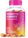 Pink Stork Probiootti Gummies for prenatal & postnatal women - Probiootit digestio, aamun sairaus, pH tasapaino, Gut Health, Immuuni tuki - 60 sokerittomia probiootteja - 5 miljardia PMY