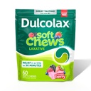 Dulcolax satiini Laxative Soft Chews, Gentle Ummetus Relief, Berry Flavor, Magnesiumhydroksidi 1200 mg, 60