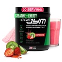 JYM Supplement Science Pre JYM Mansikka Kiivit Pre Treenout Powder - BCAAs, Nootropics, Creatiini HCI, Citrulline, Beta-Alanine, Betaine, Tauriini, Huperzine 30 Servings