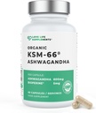 Love Life Lisäravinteet Organic Ashwagandha KSM-66®, 2 kuukauden toimitus - 60 kapselia, suuri vahvuus 600 mg per kapseli, 5% Withanolides, Bioperine® lisääntynyttä imeytymistä varten, nollatäyttöiset, laboratoriotesti