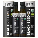Rawya Black Seed Oil - Organic Cold Pressed Nigella Sativa - Turkin alkuperä - USDA Organic - Natural Supplement - Black Cumin Seed Oil - Rich Flavor & High Concentration - 250ml Lasipullo - 2 Pack