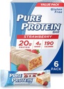 Puhdasta proteiinipatukkaa, korkeaa proteiinia, ravitsevia välipaloja energian, vähäsokerin, gluteeniton, mansikkakreikkalainen jogurtti, 1.76oz, 6 pakkaus