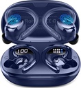 Langattomat korvakorut Sport, 2025 Bluetooth 5.4 Kuulokkeet Earhooks, 50H Stereo Deep Bass Over Ear Buds 4 ENC Noise Canceling Mics, IP7 vedenpitävät kuulokkeet Running Treenout Gym -sininen
