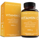 Viva Naturals C-vitamiini, 1000 mg, 250 kasvissyöjäkapselia, joissa on Citrus Bioflavonoidit ja Rose HIPS, ei-muuntogeeniset organismit immuunituelle ja antioksidanttisuoja