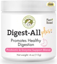 Vaalea Pet Organics Probiootit koirille digestiivinen Enzymes & Prebiotic Fiber - 4 Oz - Päivittäinen Cat & Dog Probiootit Ruoansulatuskanavan terveys, Antiripuli & Gut tuki - Natural Powder Supplement