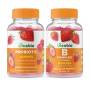 Elinkelpoinen Probiootti 2 Miljardia PMY + B Complex, Gummies Bundle - Suuri Maku, Vitamiini Supplement, Gluteeniton, GMO vapaa, purukumi