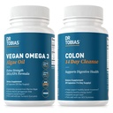 Tobias Vegan Omega 3 Algae Oil ja Colon 14 Day Cleanse for Improved Digestion, Gut & Immuuni tuki, ja yleistä terveyttä