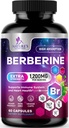 Berberiini HCL 1200 mg täydennysosa - berberiini HCI kapselit Korkea Imeytyminen täydentää sydämen terveys ja immuuni tukea, suuri vahvuus, Gluteeniton, vegaaninen, ei-GMO- pillereitä - 60 kasviskapselit
