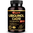Ubiquinol CoQ10 400 mg Softgels E-vitamiinin & Omega-3, Max-Absorption Coenzyme Q10, Tehokas antioksidantti, tukee sydämen terveyttä ja energian tuotantoa,120 kreivi, ei-GMO