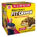FITCRUNCH Välipalakoko Proteiinipatukat, 6-layer paistettu baari, 3 g sokeria & pehmeä kakku ydin (18 Bars, maapähkinävoi)