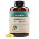 NatureWise Ultra Omega 3 Fish Oil 2200 mg - Triglyseride Form - Sitruuna Flavor - Wild-Caught Fish Oil + EPA & DHA - Tukee aivojen ja sydämen terveyttä - Burpless, non-GMO - 180 Softgels [34]