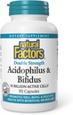 Natural Factors - Acidophilus & Bifidus, Edistää Hyvinvointia ja ruoansulatusta, 90 kapselia