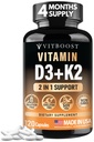 VITBOOST D3-vitamiini K2 Complex - Helppo niellä - D-vitamiini (D3) 5000 IU (125 mikrog) & K2(MK-7) 90 mikrog