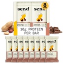 Lähetä baarit Kasvis-Based Vegan Healthy Protein Bars, Vihreät (Peanut Cacao Crunch, 8 Bars) ...