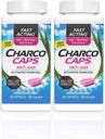 Charcocaps Nopeasti vaikuttava kaasu helpotus turvotusta ja ilmavaivoja, huumeeton detoxyfying Active Charcoal Formula, 100 kapselia, 30 päivän toimitus, vaaleanpunainen- pakkaus 2