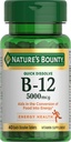Luonnon Bounty-vitamiini B12, tukee energian aineenvaihduntaa ja hermoston terveyttä, 5000 mcg, 40 nopeasti liuotettavaa tablettia