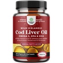 Iceland Wild Caught Cod Maksaöljy Softgels - Fish Omega 3, EPA, DHA, D-vitamiini & A, 1000 mg per Serving - Burpless Kapselit sydämen, Joint, aivot ja immuuni tuki - 100 Count
