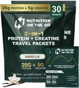 Nutrition On the Go Whey Protein Isolate Packets Creatiini 25g Protein + 5g Creatiini ...