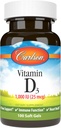 Carlson - D3-vitamiini, 1000 IU (25 mikrog), luunterveys, lihasterveys, kolekalsiferoli, D-vitamiinilisät, D3-vitamiini, 100 pehmeää geeliä