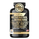 Resveratrol täydennysosa Berberine Green Tea Extract, Ceylon kanelia, viinirypäleen siemenen & Quercetin1000mg Quercetin, N Acetyl kysteiini, Acai 100% Natural, Max Vahvuus Valmistettu Yhdysvalloissa
