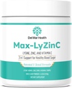 Max-LyZinC ... L-Lysiini 1100 mg + sinkki 6 mg + C-vitamiini 100 mg - 3-in-1 täydentää verensokerin ylläpitämiseen Jo terveellä alueella - yhden pallon per päivä jauhe