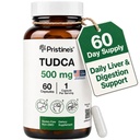 PRISTINE's Tudca 500MG Maksan tuki & Puhdistettu Bile Salt täydentää kapselit - 60 päivän toimitus - Sappirakko Maksa Elinten ja digestio Detox ja Cleanse Support Supplement - Gluteeniton non GMO