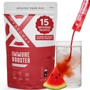 CardoMax Immuniteetti Booster Liquid Drink Mix Ginseng ja C-vitamiini lapsille ja aikuisille, Immuuni tuki täydentää energiaa ja hyvinvointia, Watermelon maku, 15 Single-Serve Liquid Stick Pack